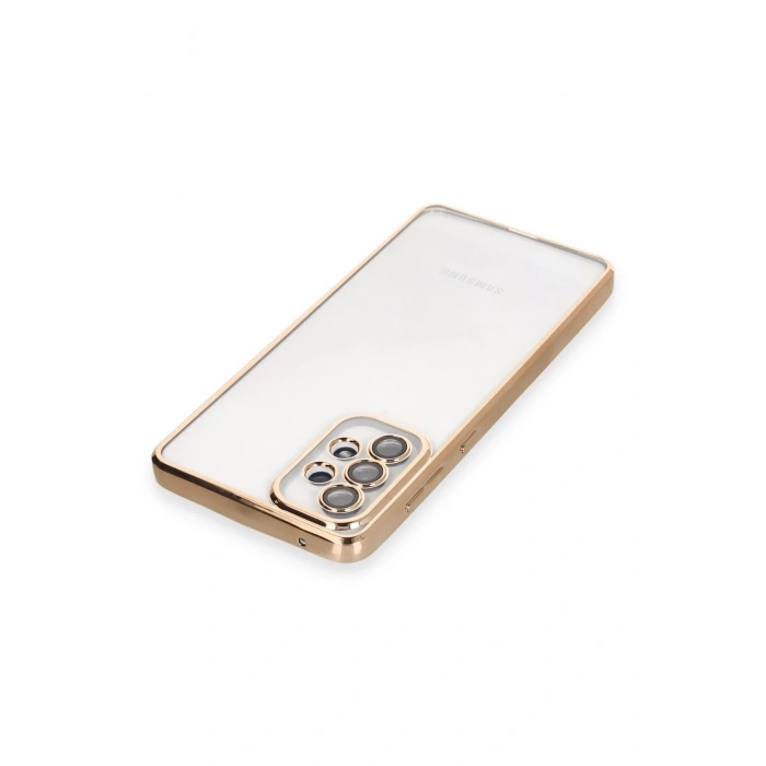 Newface Samsung Galaxy A73 5G Kılıf Razer Lensli Silikon - Gold