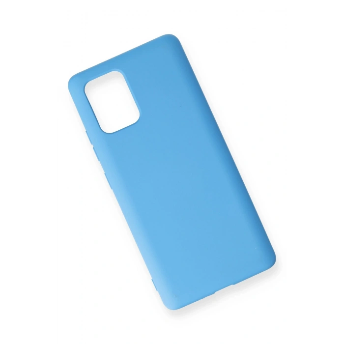 Newface Samsung Galaxy A91 / S10 Lite Kılıf Nano içi Kadife Silikon - Mavi