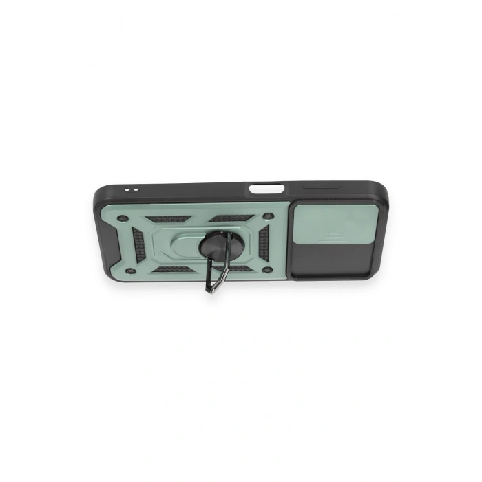 Newface Samsung Galaxy M14 5G Kılıf Pars Lens Yüzüklü Silikon - Yeşil