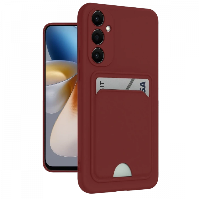 Newface Samsung Galaxy M15 Kelvin Kartvizitli Silikon - Bordo