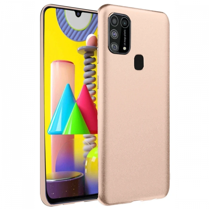 Newface Samsung Galaxy M31 Kılıf Nano içi Kadife Silikon - Pudra