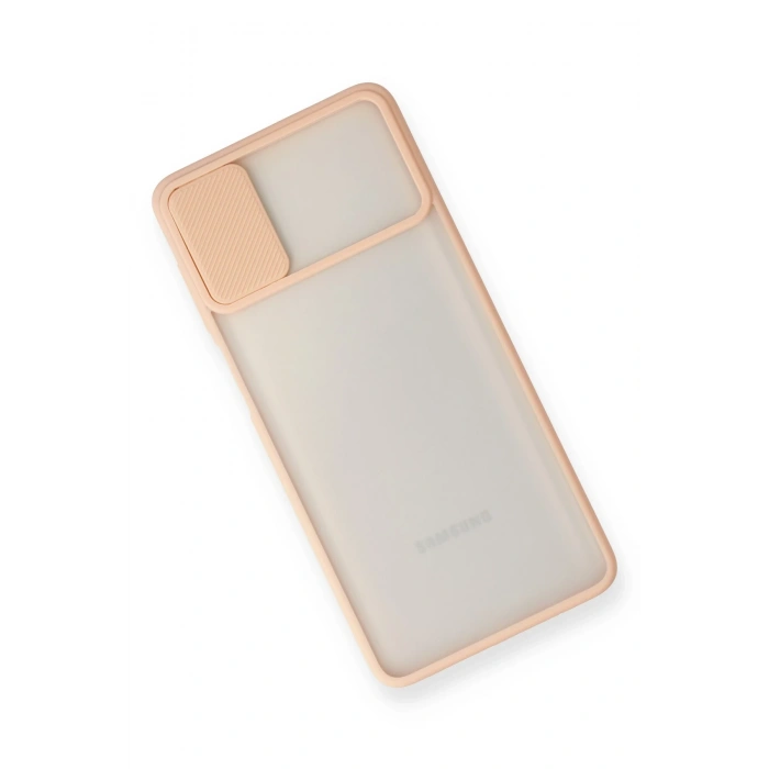 Newface Samsung Galaxy M51 Kılıf Palm Buzlu Kamera Sürgülü Silikon - Pembe