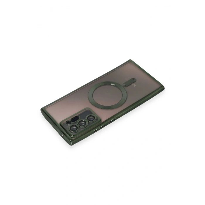 Newface Samsung Galaxy Note 20 Ultra Kılıf Kross Magneticsafe Kapak - Koyu Yeşil