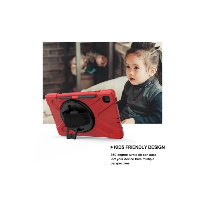 Newface Samsung Galaxy P610 Tab S6 Lite 10.4 Kılıf Amazing Tablet Kapak - Kırmızı