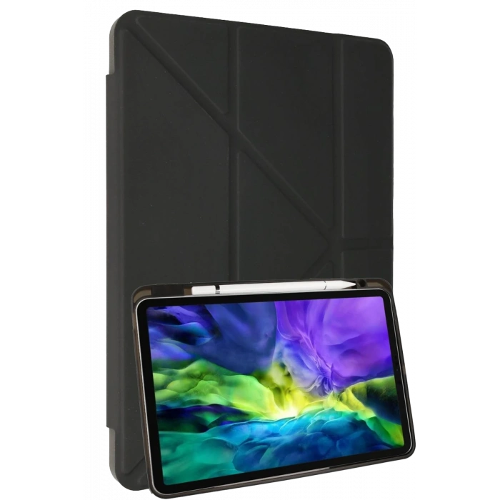 Newface Samsung Galaxy P610 Tab S6 Lite 10.4 Kılıf Kalemlikli Mars Tablet Kılıfı - Koyu Gri