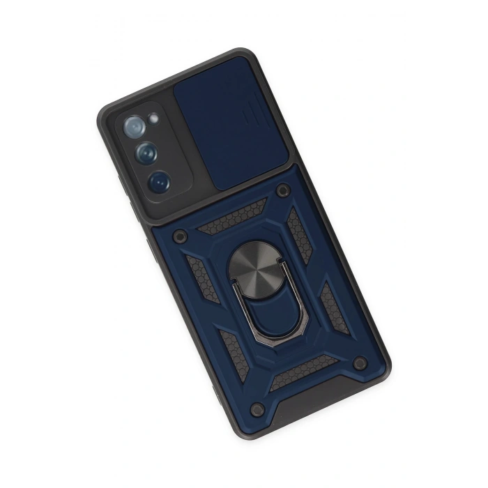 Newface Samsung Galaxy S20 FE Kılıf Pars Lens Yüzüklü Silikon - Lacivert