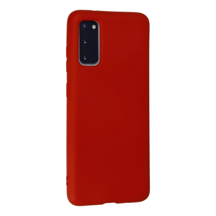 Newface Samsung Galaxy S20 Kılıf Nano içi Kadife Silikon - Kırmızı