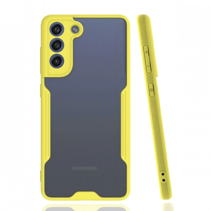 Newface Samsung Galaxy S21 FE Kılıf Platin Silikon - Sarı