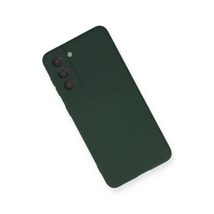 Newface Samsung Galaxy S21 Kılıf Nano içi Kadife Silikon - Koyu Yeşil