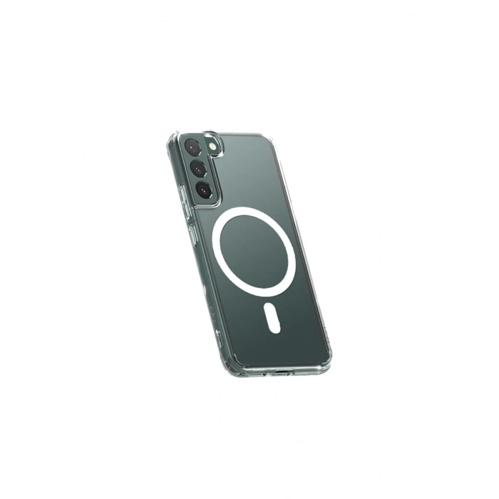 Newface Samsung Galaxy S22 Kılıf Magneticsafe Şeffaf Silikon - Şeffaf