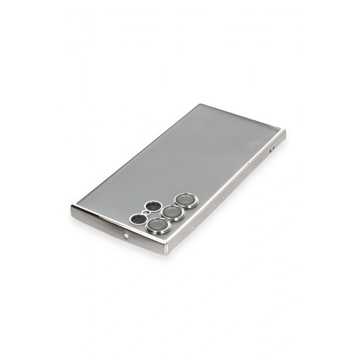 Newface Samsung Galaxy S22 Ultra Kılıf Razer Lensli Silikon - Gümüş