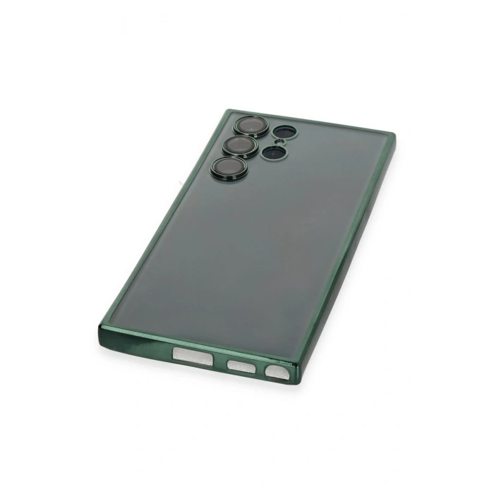 Newface Samsung Galaxy S22 Ultra Kılıf Razer Lensli Silikon - Yeşil