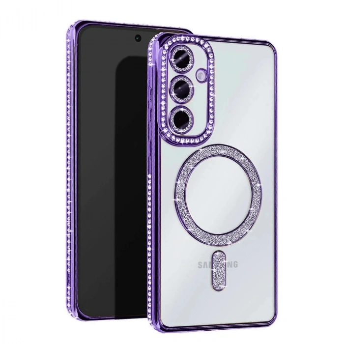 Newface Samsung Galaxy S23 FE Joke Simli Magneticsafe Kılıf - Derin Mor