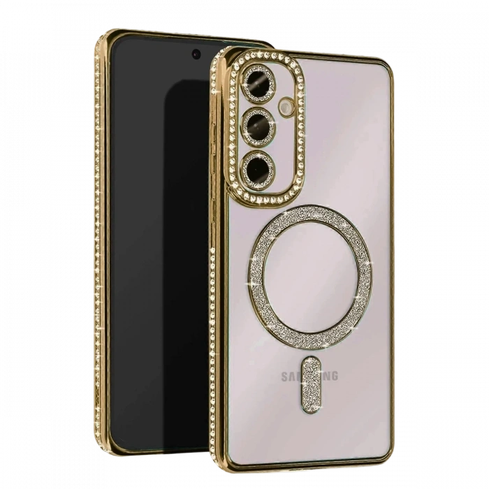 Newface Samsung Galaxy S23 FE Joke Simli Magneticsafe Kılıf - Gold