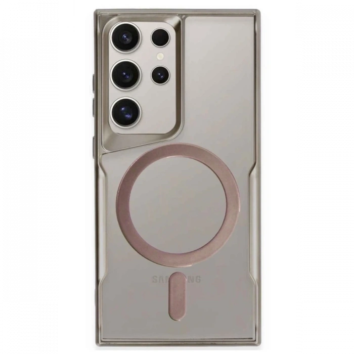 Newface Samsung Galaxy S23 Ultra Kılıf Boyi Magsafe Silikon Kapak - Titan Gri