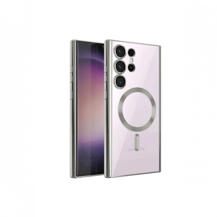 Newface Samsung Galaxy S23 Ultra Kılıf Kross Magneticsafe Kapak - Gümüş