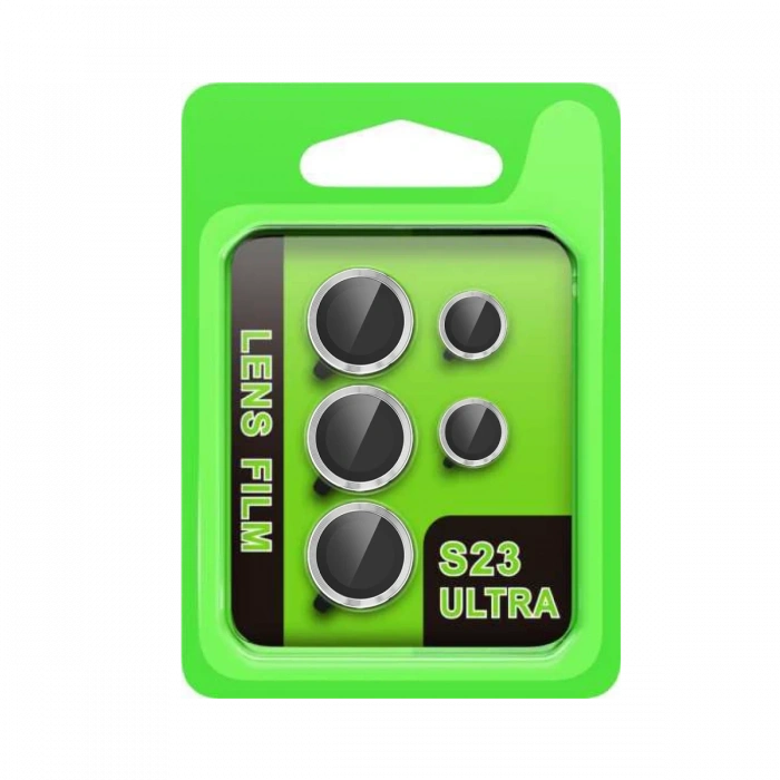 Newface Samsung Galaxy S23 Ultra Raze Metal Kamera Lens - Gümüş