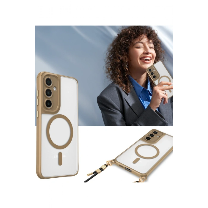 Newface Samsung Galaxy S24 FE Kılıf Enka Magsafe Silikon Kılıf - Lacivert