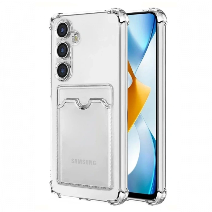 Newface Samsung Galaxy S24 Kılıf Kart Şeffaf Silikon - Şeffaf