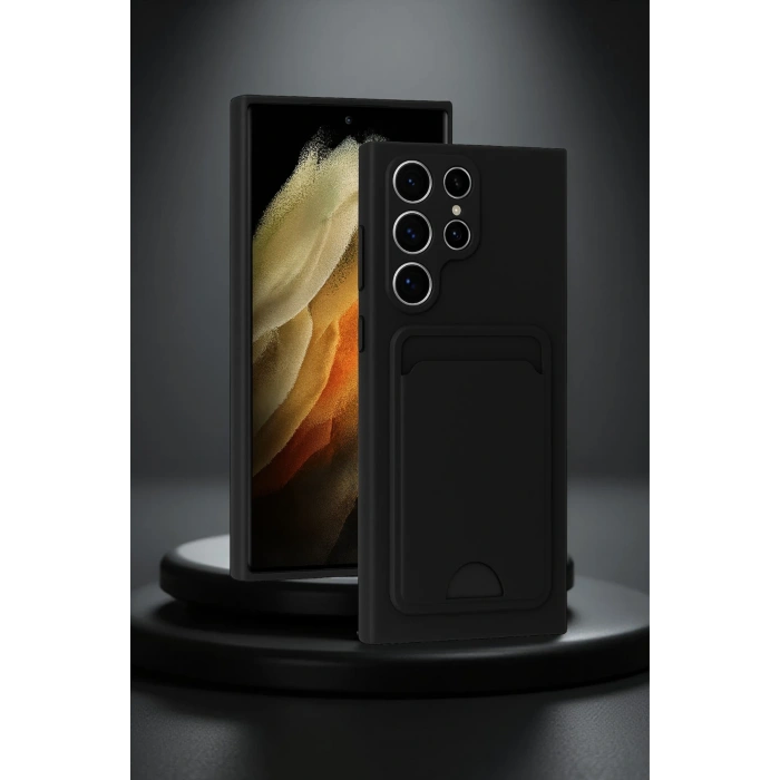 Newface Samsung Galaxy S24 Ultra Kılıf Kelvin Kartvizitli Silikon - Koyu Yeşil