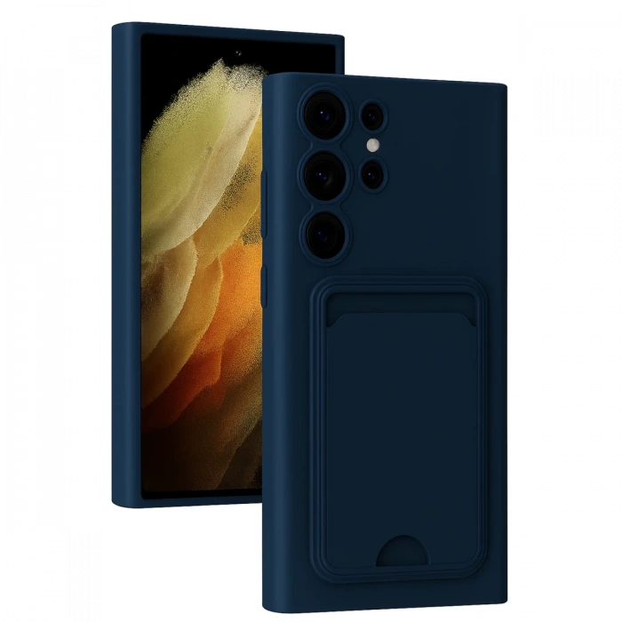 Newface Samsung Galaxy S24 Ultra Kılıf Kelvin Kartvizitli Silikon - Lacivert
