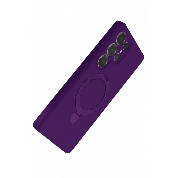 Newface Samsung Galaxy S24 Ultra Regal Magsafe Standlı Kapak - Derin Mor