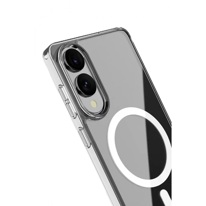 Newface Samsung Galaxy S25 Edge Kılıf Magneticsafe Şeffaf Silikon - Şeffaf