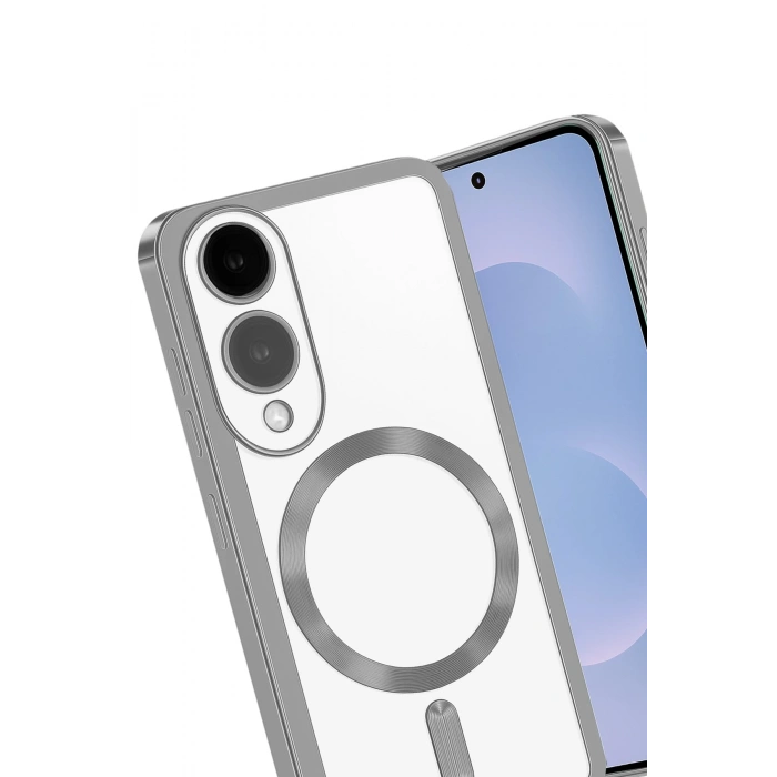 Newface Samsung Galaxy S25 Edge Kross Magneticsafe Kapak - Gümüş