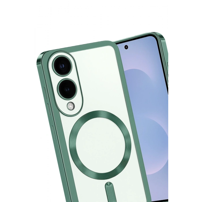 Newface Samsung Galaxy S25 Edge Kross Magneticsafe Kapak - Koyu Yeşil