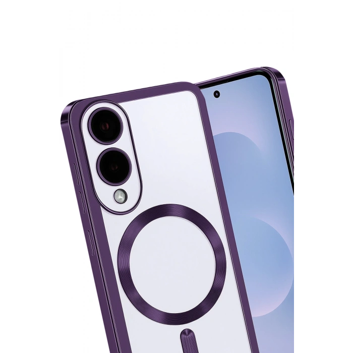 Newface Samsung Galaxy S25 Edge Kross Magneticsafe Kapak - Mor