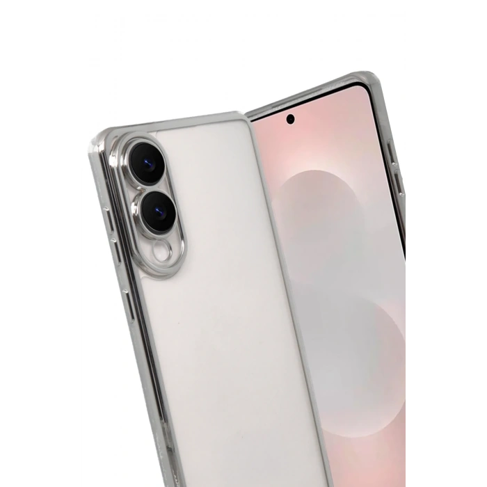 Newface Samsung Galaxy S25 Edge Razer Lensli Silikon - Gümüş