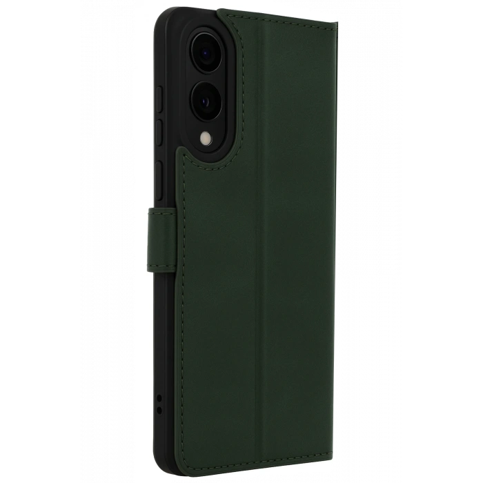 Newface Samsung Galaxy S25 Edge Trend S Plus Kapaklı Kılıf - Koyu Yeşil