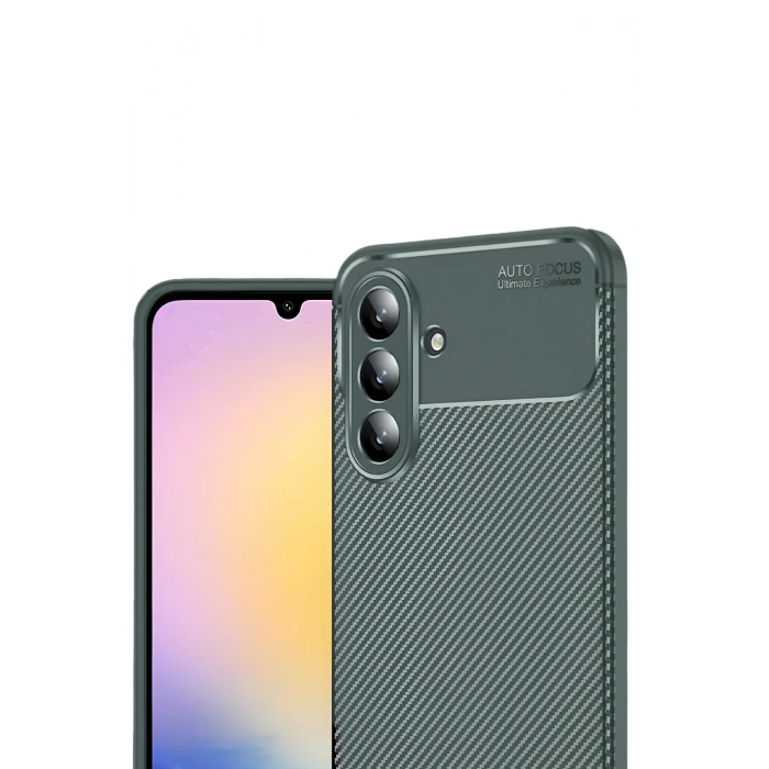 Newface Samsung Galaxy S25 FE Auto Focus Karbon Kapak - Koyu Yeşil