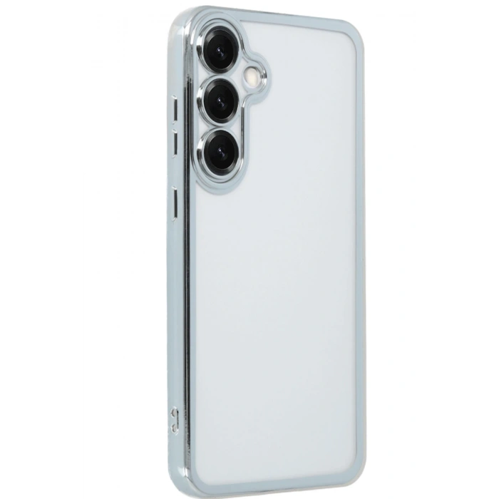 Newface Samsung Galaxy S25 Kılıf Razer Lensli Silikon - Gümüş