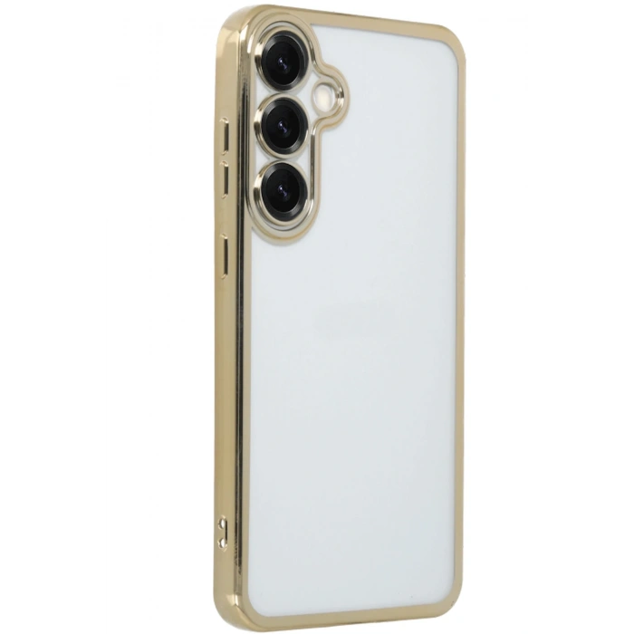 Newface Samsung Galaxy S25 Plus Kılıf Razer Lensli Silikon - Gold