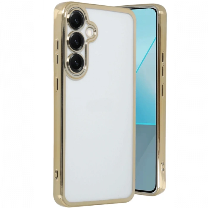 Newface Samsung Galaxy S25 Plus Kılıf Razer Lensli Silikon - Gold