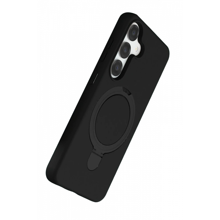 Newface Samsung Galaxy S25 Regal Magsafe Standlı Kapak - Siyah