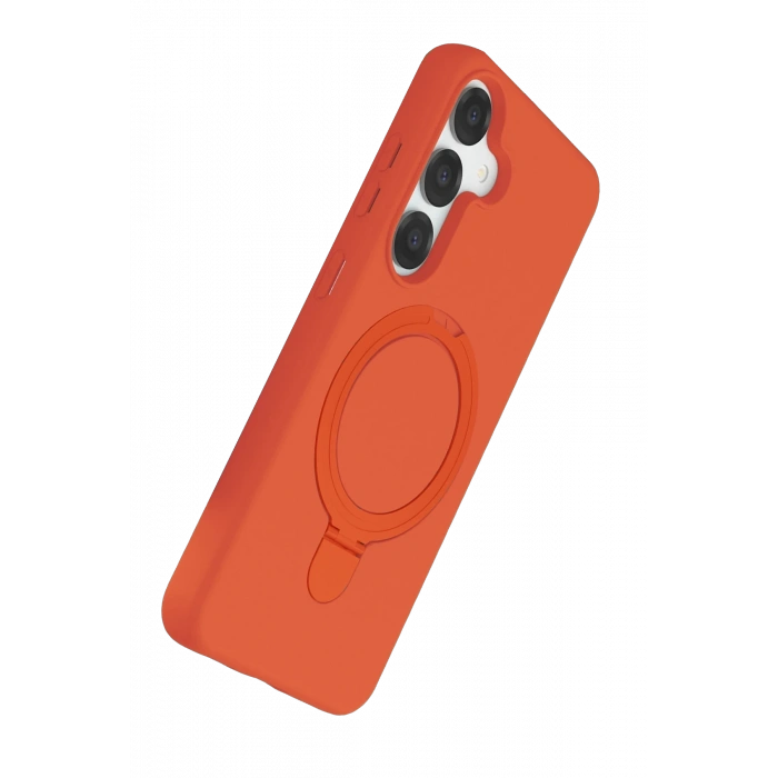 Newface Samsung Galaxy S25 Regal Magsafe Standlı Kapak - Turuncu