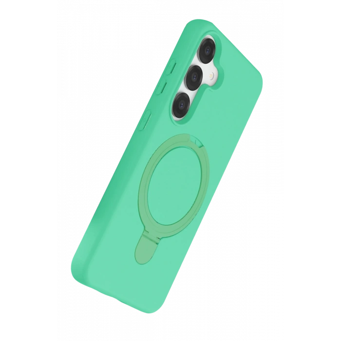 Newface Samsung Galaxy S25 Regal Magsafe Standlı Kapak - Yeşil