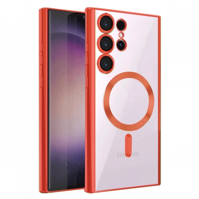 Newface Samsung Galaxy S25 Ultra Kılıf Kross Magneticsafe Kapak - Kırmızı