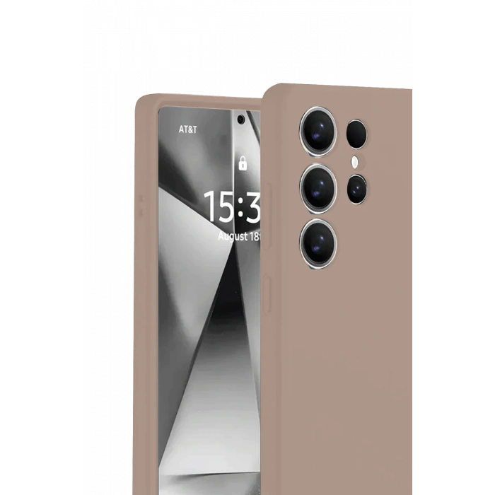 Newface Samsung Galaxy S25 Ultra Kılıf Nano içi Kadife Silikon - Pudra