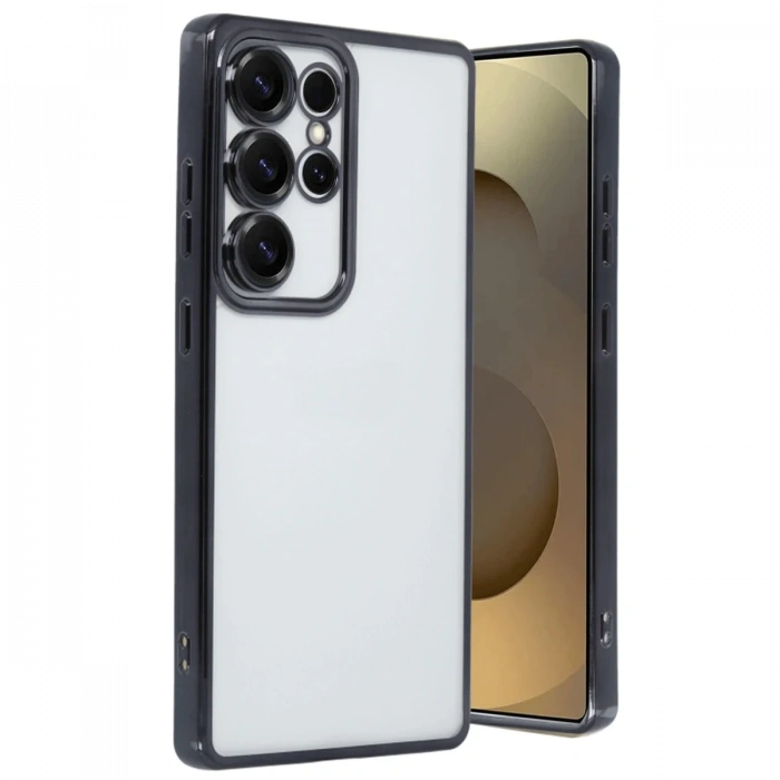 Newface Samsung Galaxy S25 Ultra Kılıf Razer Lensli Silikon - Siyah