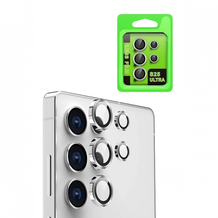 Newface Samsung Galaxy S25 Ultra Raze Metal Kamera Lens - Gümüş