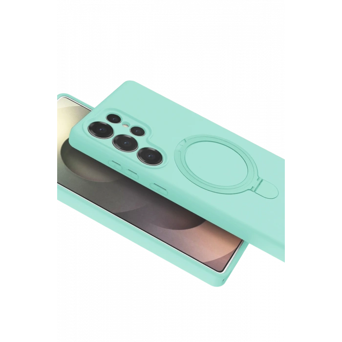 Newface Samsung Galaxy S25 Ultra Regal Magsafe Standlı Kapak - Su Yeşili