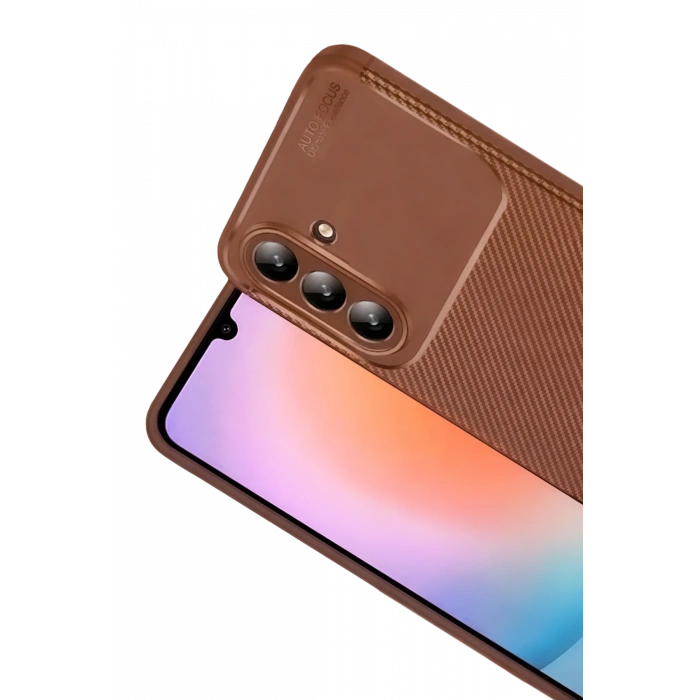 Newface Samsung Galaxy S26 Plus Auto Focus Karbon Kapak - Kahverengi