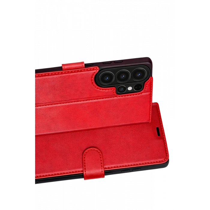 Newface Samsung Galaxy S26 Ultra Trend S Plus Kapaklı Kılıf - Kırmızı