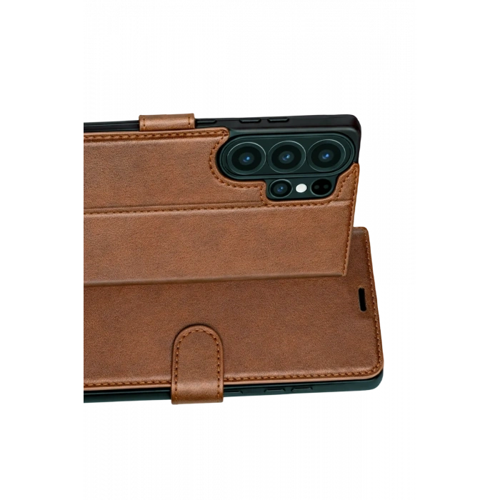 Newface Samsung Galaxy S26 Ultra Trend S Plus Kapaklı Kılıf - Taba