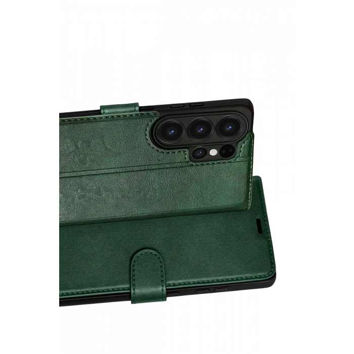 Newface Samsung Galaxy S26 Ultra Trend S Plus Kapaklı Kılıf - Yeşil