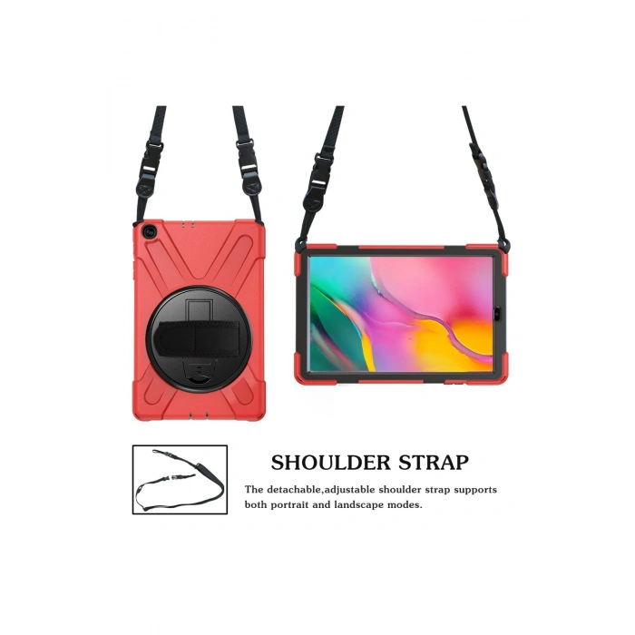 Newface Samsung Galaxy T510 Tab A 10.1 Kılıf Amazing Tablet Kapak - Kırmızı