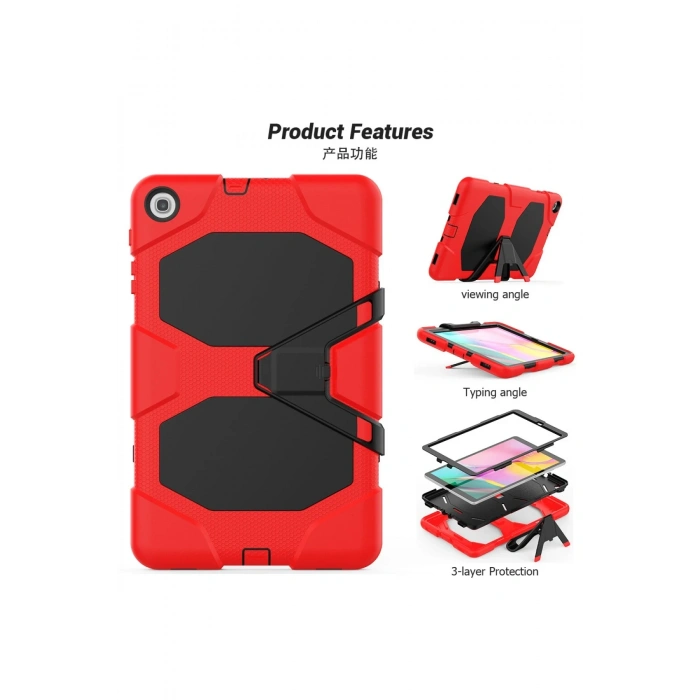 Newface Samsung Galaxy T510 Tab A 10.1 Kılıf Griffin Tablet Kapak - Kırmızı